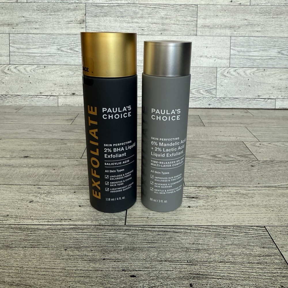 New Paula's Choice Skin Perfecting Liquid Exfoliant Duo 2% BHA (4oz) & 8% AHA